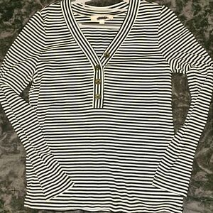 New Without Tags Medium Loft Black and White Striped Longsleeev